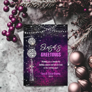 Chic purple ornaments glitter Christmas new year
