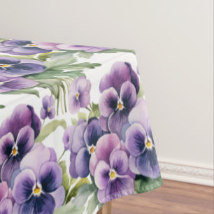 Chic Purple Pansy Pansies Tablecloth