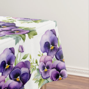 Chic Purple Pansy Pansies Tablecloth