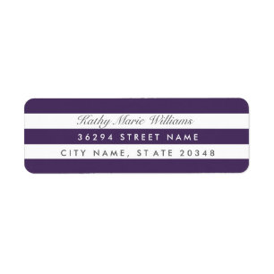 Chic Purple Striped Address Labels