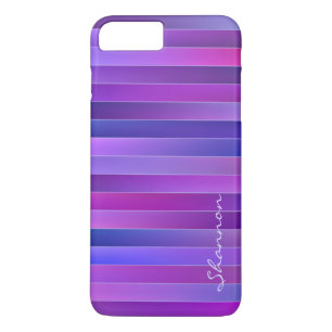 Chic Purple Stripes Custom iPhone 7 Plus case