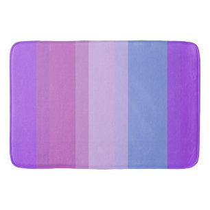 Chic Purple Stripes Magenta Violet Lilac Designer Bath Mat
