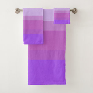 Chic Purple Stripes Magenta Violet Lilac Designer Bath Towel Set