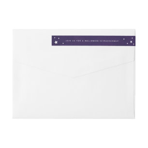 Chic Purple+White Stars Wraparound Address Label