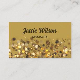 Chic QR code golden light glitter professional Business Card