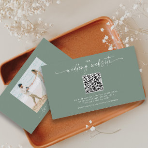 Chic QR Code Our Wedding Website Response Enclosure Card