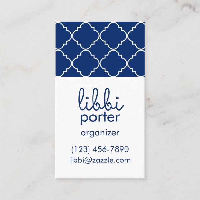 Chic Quatrefoil Business or Contact Cards (Front)
