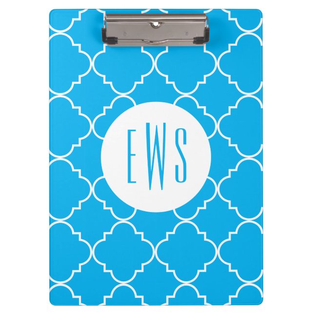 Chic Quatrefoil Monogram Clipboard (Front)