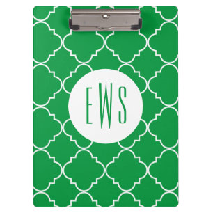 Chic Quatrefoil Monogram Clipboard