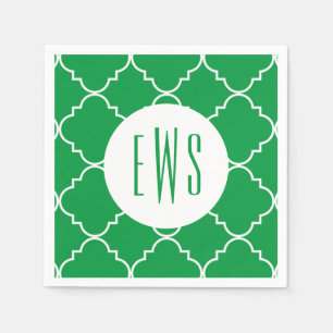 Chic Quatrefoil Monogram Party Napkins