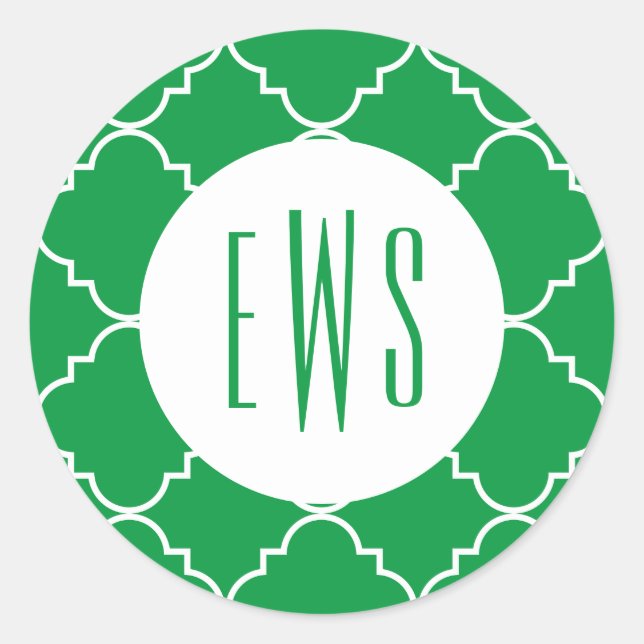 Chic Quatrefoil Monogram Stickers (Front)