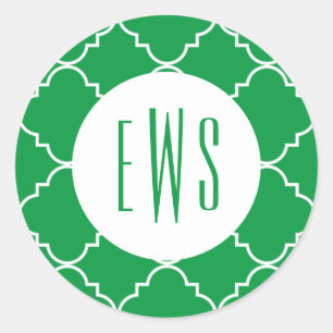 Chic Quatrefoil Monogram Stickers