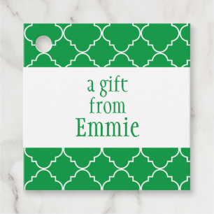 Chic Quatrefoil Personalised Gift or Favour Tags