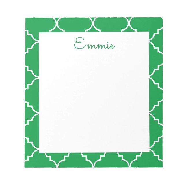 Chic Quatrefoil Personalised Notepad (Front)
