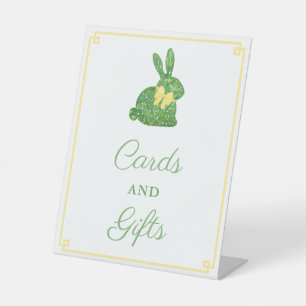 Chic Rabbit Gender Neutral Baby Shower Cards Gifts Pedestal Sign