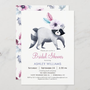 Chic Racoon Bridal Shower Invitation