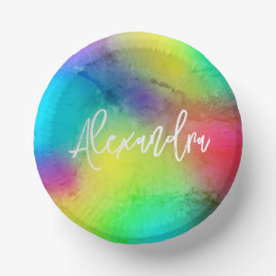 Chic Rainbow Colourful Vibrant Custom Paper Plate