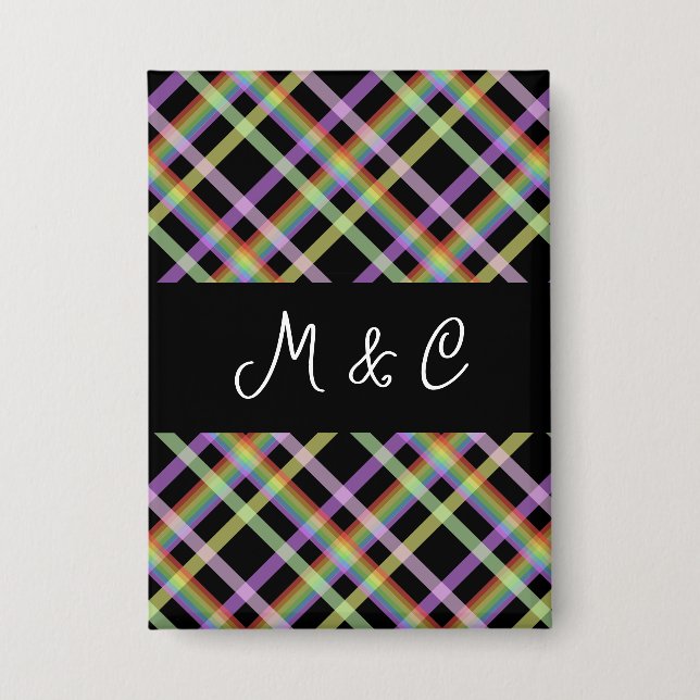 Chic Rainbow Plaid on Black (Front)