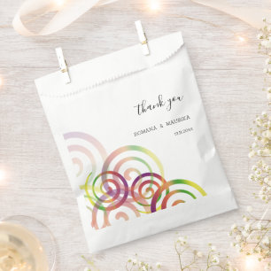 Chic Rainbow Spirals Personalised Favour Bag