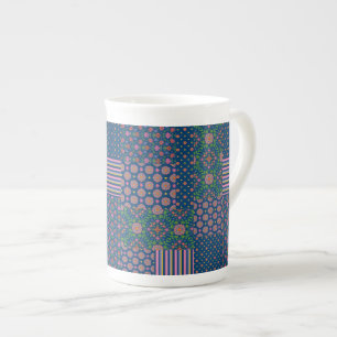 Chic Rangoli Patterns Faux Patchwork China Mug