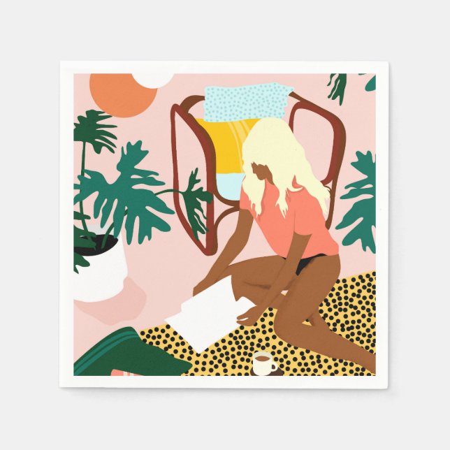 Chic Reading Corner Napkin (Front)