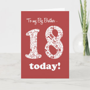 Chic Red 18th Birthday Card for Big Brother