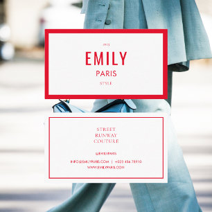 Chic Red Beauty Influencer Brand Business Card