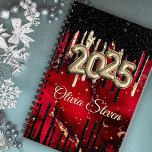 Chic red black drippings glitter monogram 2025 planner<br><div class="desc">Chic red black drippings glitter monogram 2025 new year planners, . Cool for school, work or as a journal or diary! To make it extra special, it is also monogrammed and personalised with name or initials or any text you like, click the "customise further" link and use the design tool...</div>