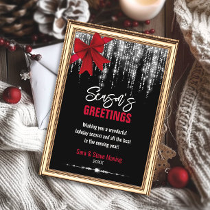 Chic red bow glitter lights Christmas new year 