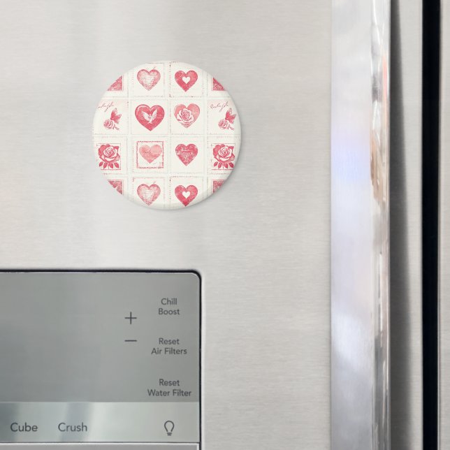Chic Red Cream Valentine Love Magnet (In Situ (Fridge))