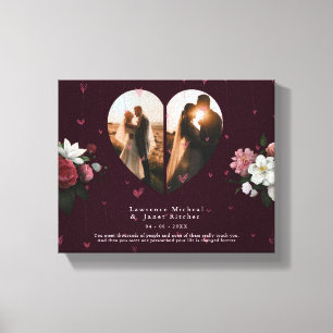 chic Red Custom Heart shape gift for her & him Canvas Print