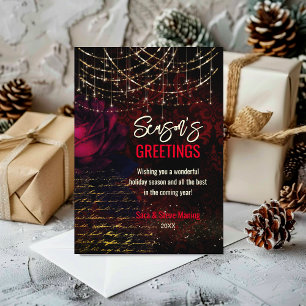 Chic red flower holiday lights Christmas new year