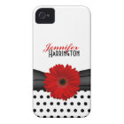Chic Red Gerbera Daisy Polka Dot