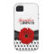 Chic Red Gerbera Daisy Polka Dot