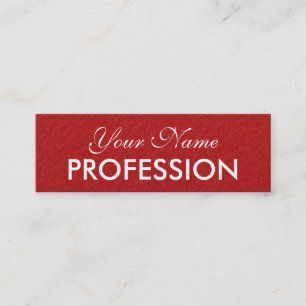 Chic Red Glitter White Elegant DIY Text Mini Business Card