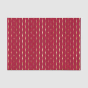 Chic Red Gold Stripes Tissue Paper