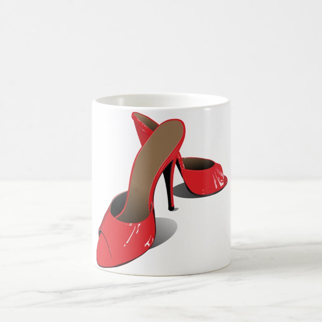 Chic Red High Heels Glamourous Stiletto Fashion  Coffee Mug (Center)