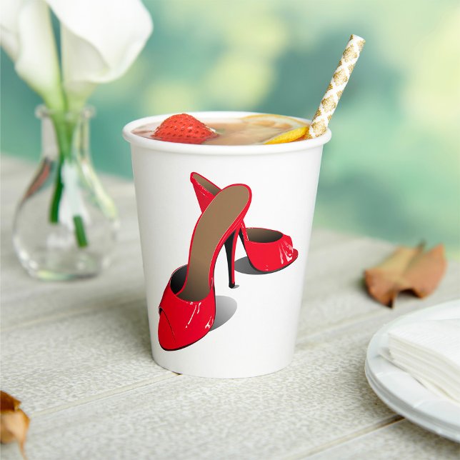 Chic Red High Heels Glamourous Stiletto Fashion  Paper Cups (Creator Uploaded)