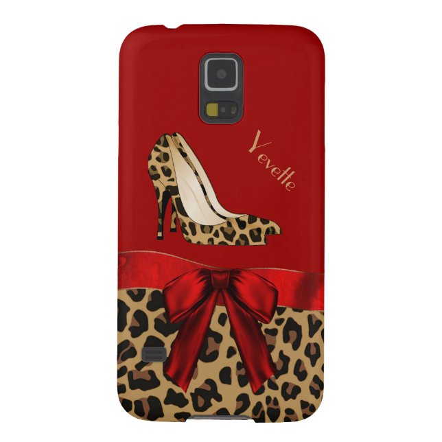 Chic Red & Jaguar Print Samsung Galaxy Nexus Case (Back)
