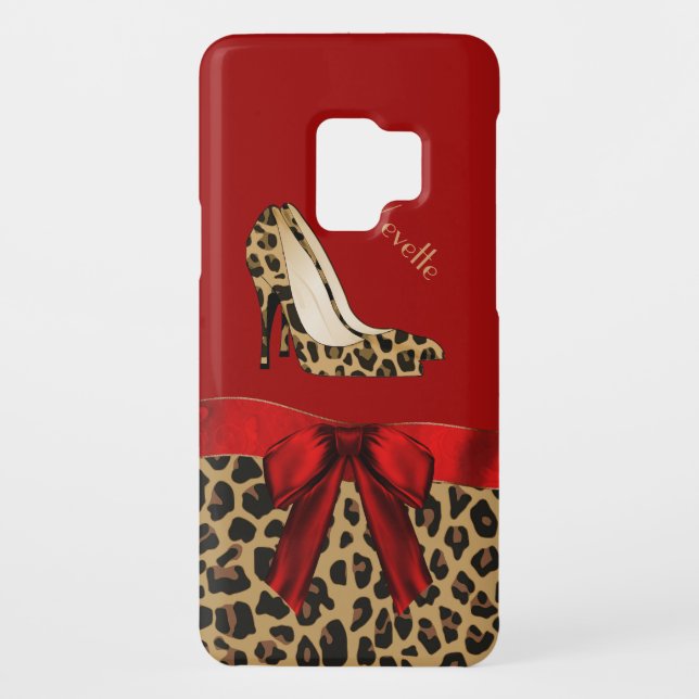 Chic Red & Jaguar Print Samsung Galaxy S3 Case (Back)