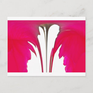 Chic Red Magenta Abstract Rose: Dripping Paint Art Postcard