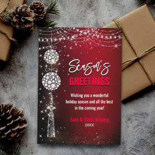 Chic red ornaments glitter Christmas new year