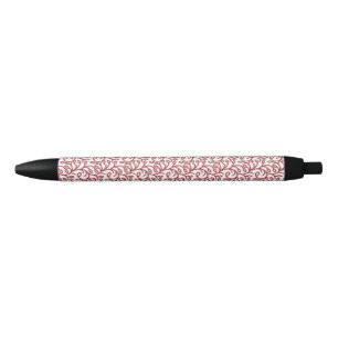 Chic Red Pattern Everyday Tote Bag Black Ink Pen