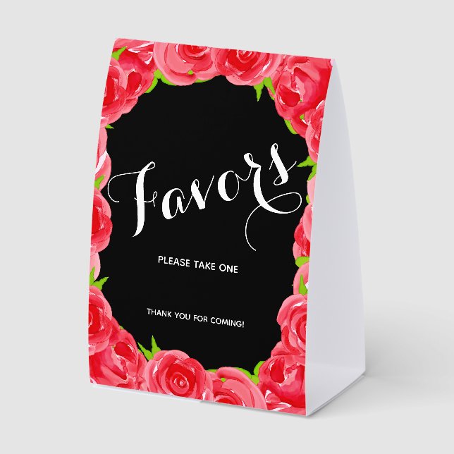 Chic Red Roses Bridal Shower Favours (Front)