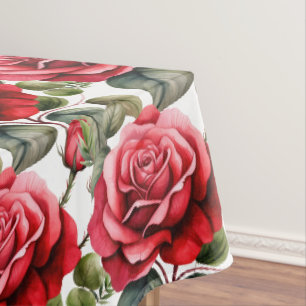 Chic Red Roses Tablecloth