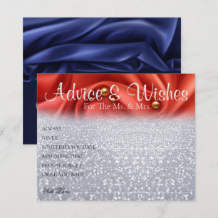 Chic Red Silk Velvet Wedding Advice Wishes Cards