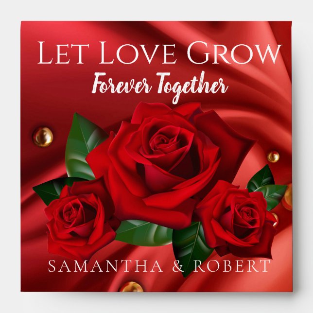 Chic Red Turkish Roses Wedding Favour Flower Seeds Envelope (Front)