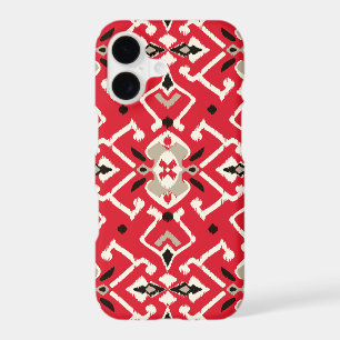 Chic red white black ikat tribal pattern