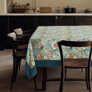 Chic Refined Rococo Floral Soft Pastel Elegant Tablecloth