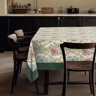 Chic Regal Damask Graceful Botanical Designs  Tablecloth